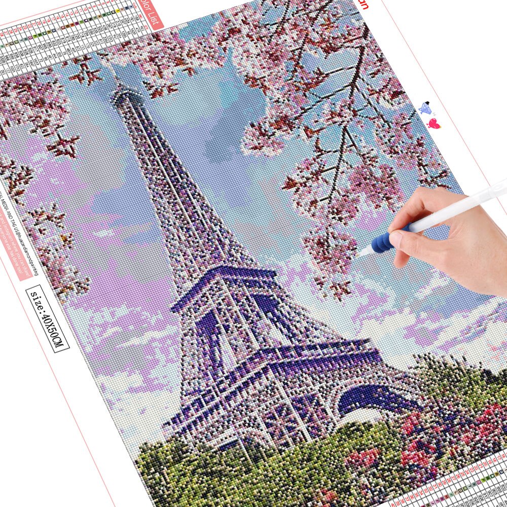 HUACAN-Kit-de-peinture-diamant-tour-Eiffel-images-de-strass-5D-bricolage-broderie-point-de-croix