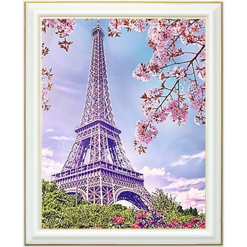 Broderie diamant - Tour Eiffel - 40 x 50 cm