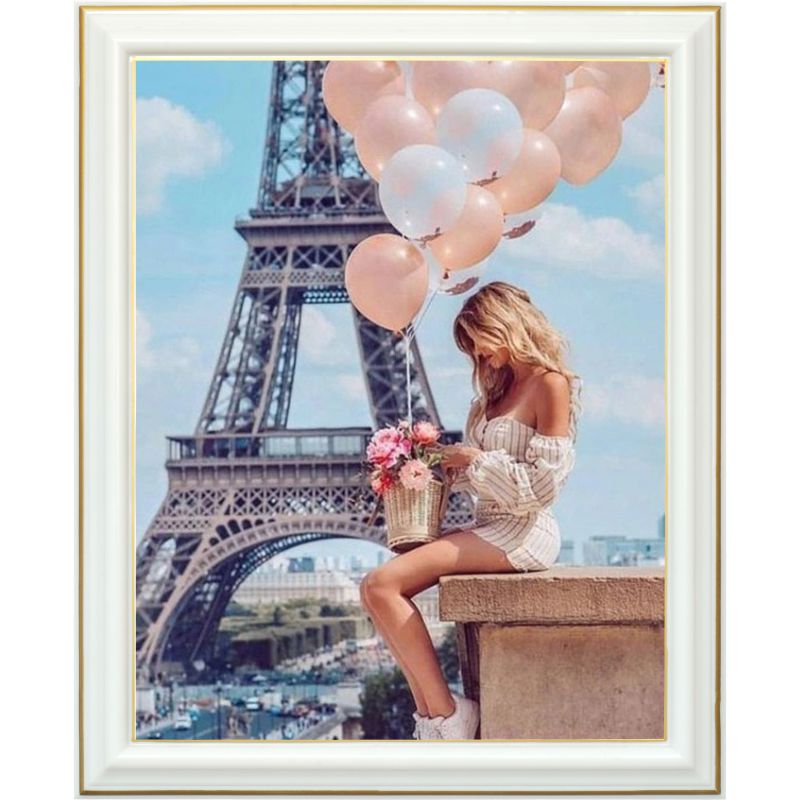 Broderie diamant - Journée à la tour Eiffel  - 40 x 50 cm