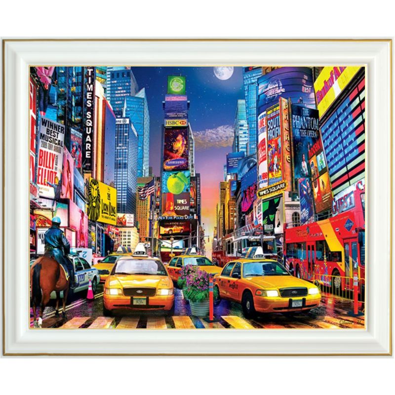 Broderie diamant - Taxis New-Yorkais - 40 x 50 cm