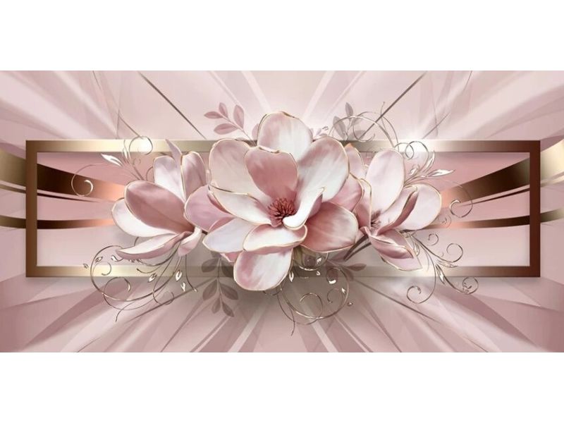 Broderie diamant XXL - Tableau de fleurs - 50 x 100 cm