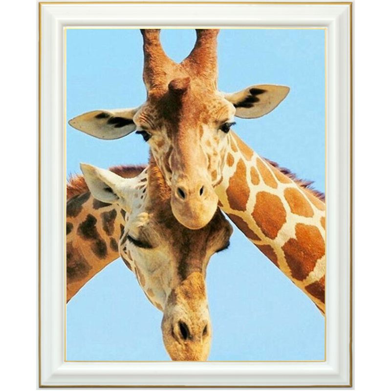 Broderie diamant - Amour de girafe - 40 x 50 cm