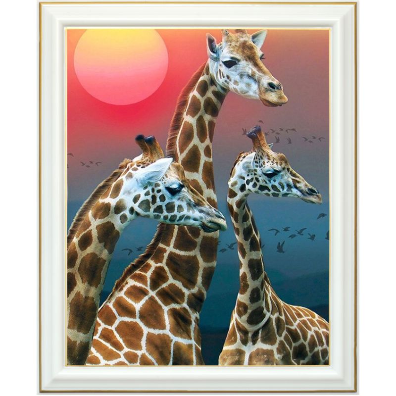 Broderie diamant - Girafes au crépuscule