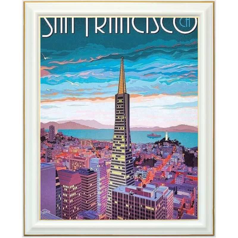 Broderie diamant - Affiche San Francisco - 40 x 50 cm