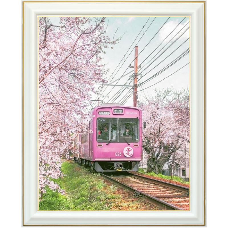 Broderie diamant - Train japonais