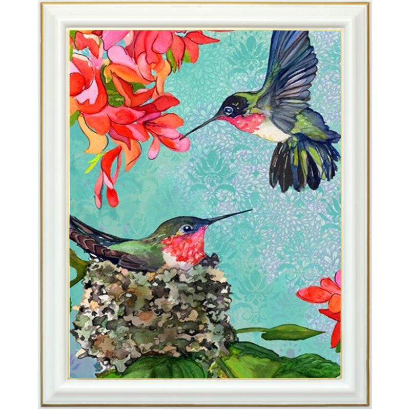 Diamond painting - Colibris de printemps