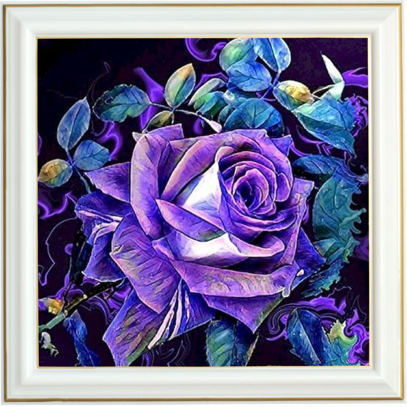 Diamond painting - Rose mauve - 40 x 40 cm