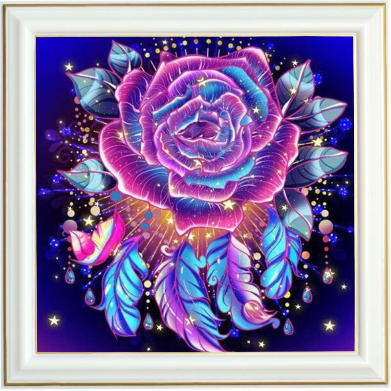 Canevas diamant - Rose attrape-rêves - 40 x 40 cm