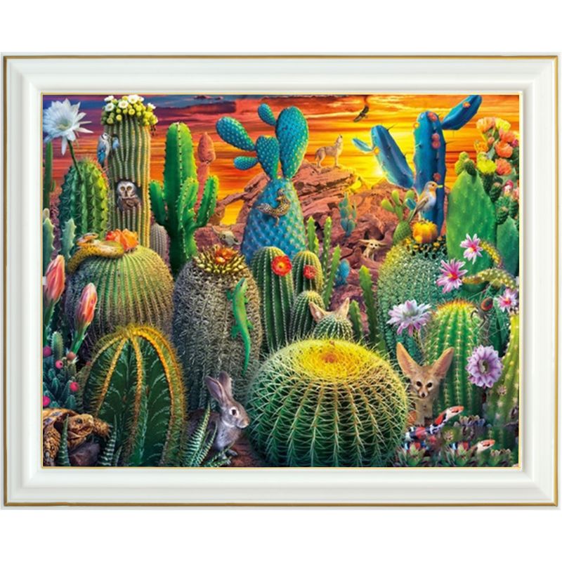 Broderie diamant - Plaine des cactus - 40 x 50 cm