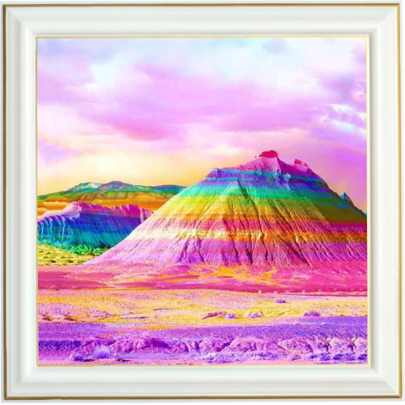 Broderie diamant - Volcan multicolore - 40 x 40 cm