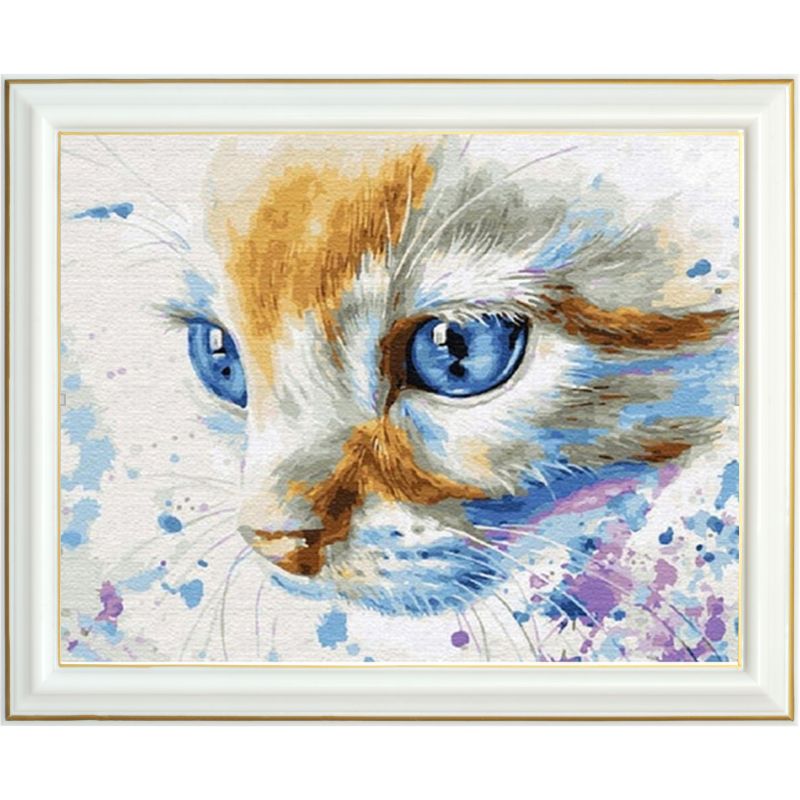 Broderie diamant - Portrait de chat - 40 x 50 cm