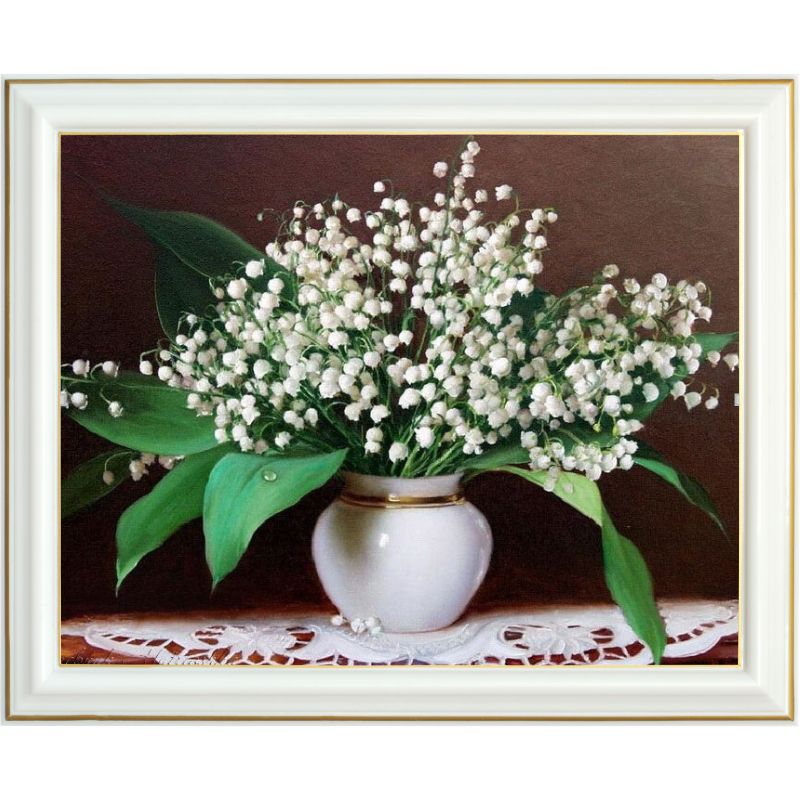 Broderie diamant - Vase de muguet