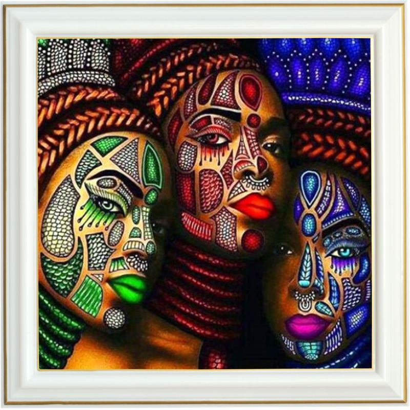 Diamond painting - Trois femmes africaines - 40 x 40 cm