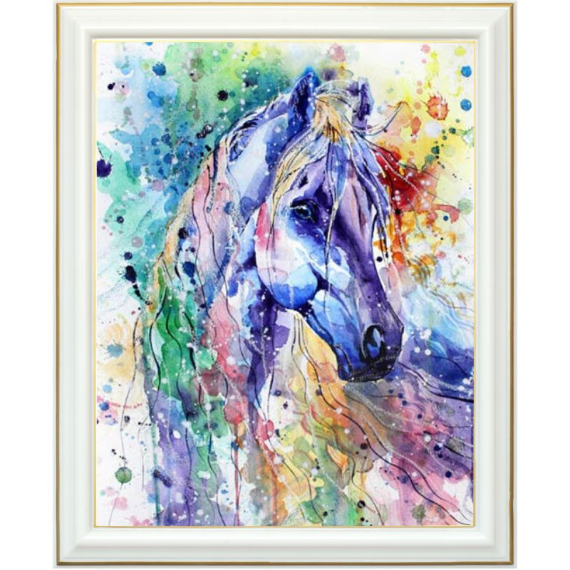 Diamond painting - Peinture cheval blanc - 40 x 50 cm
