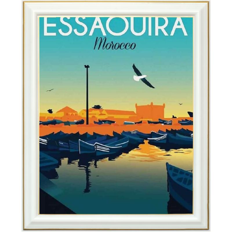 Broderie diamant - Affiche Essaouira - 40 x 50 cm