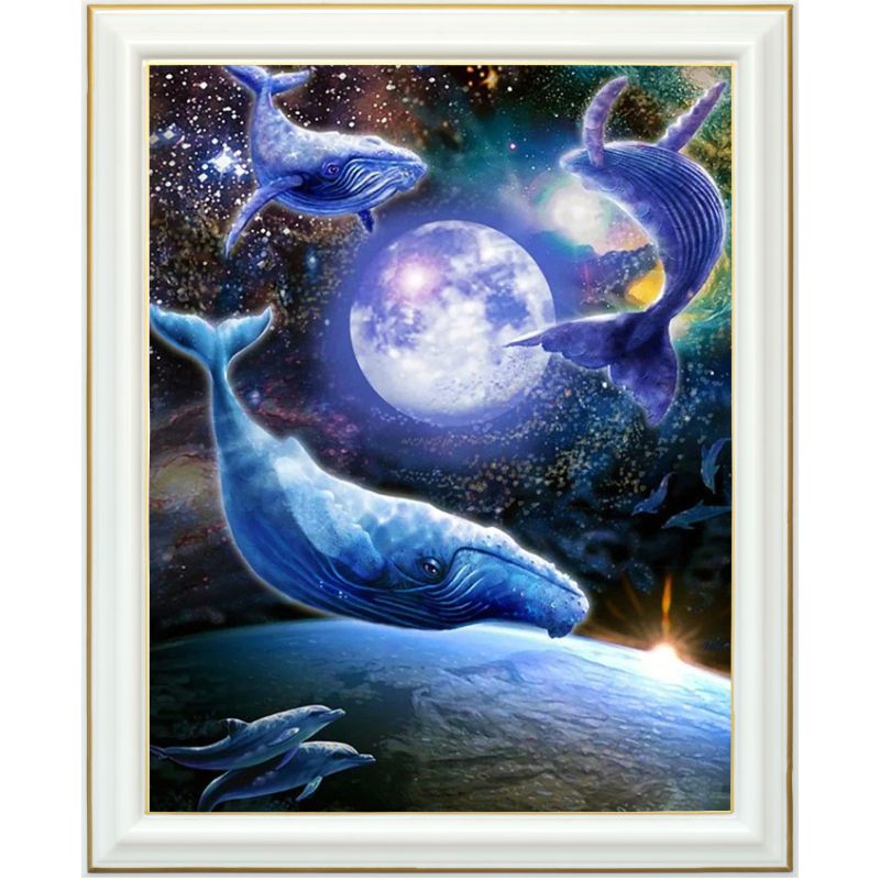 Diamond painting - Baleine galactique - 40 x 50 cm