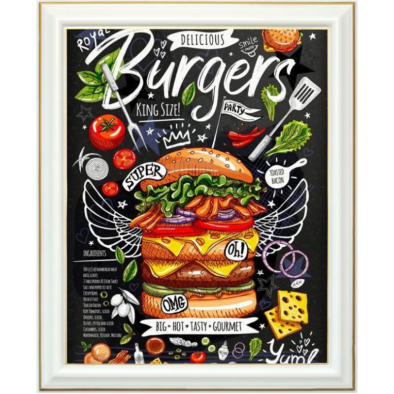 Diamond painting - Burger - 40 x 50 cm