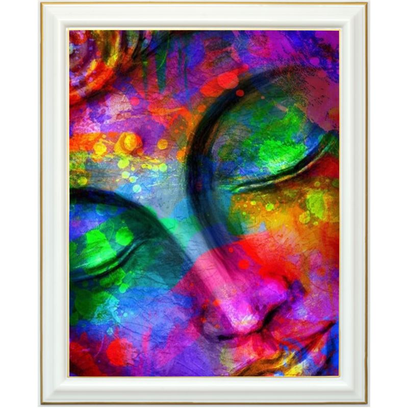 Diamond painting - Visage bouddha multicolore - 40 x 50 cm