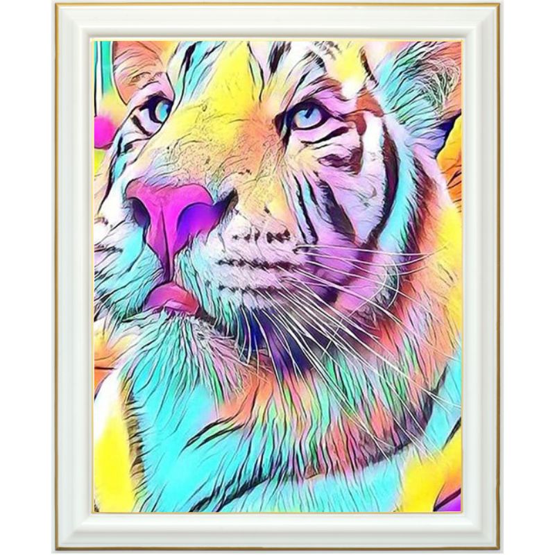 Diamond painting - Tigre coloré - 40 x 50 cm