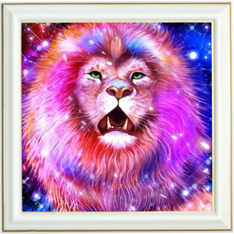 Diamond painting - Lion galactique - 40 x 40 cm
