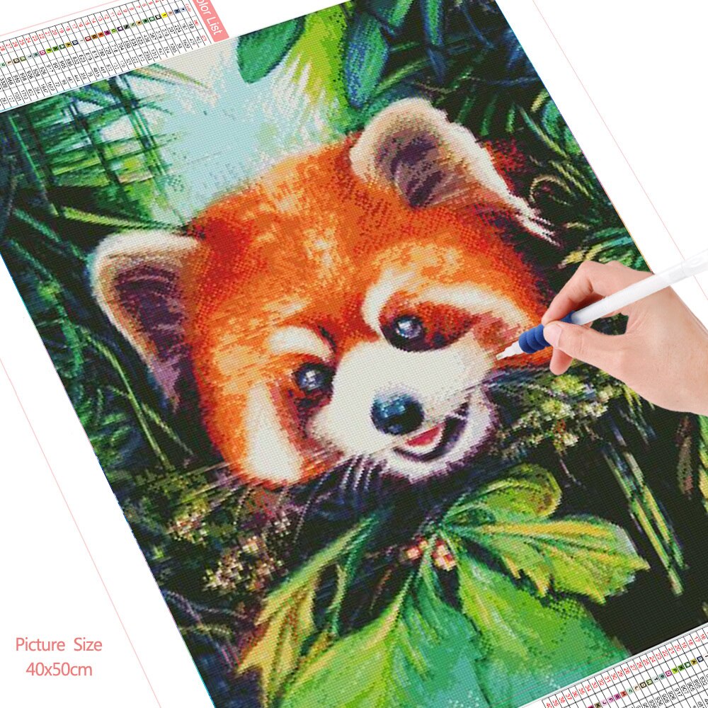 HUACAN-5d-Diamond-Painting-New-Red-Panda-Home-Decor-Embroidery-Mosaic-Animal-Cartoon-Cross-Stitch-Wall