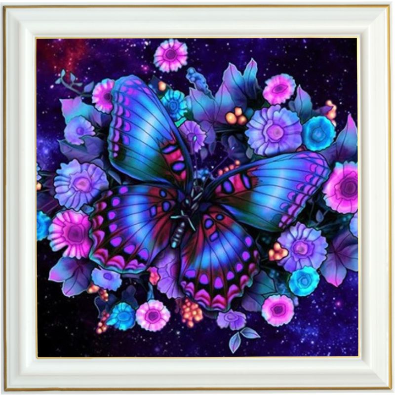 Diamond painting - Papillon violet - 40 x 40 cm