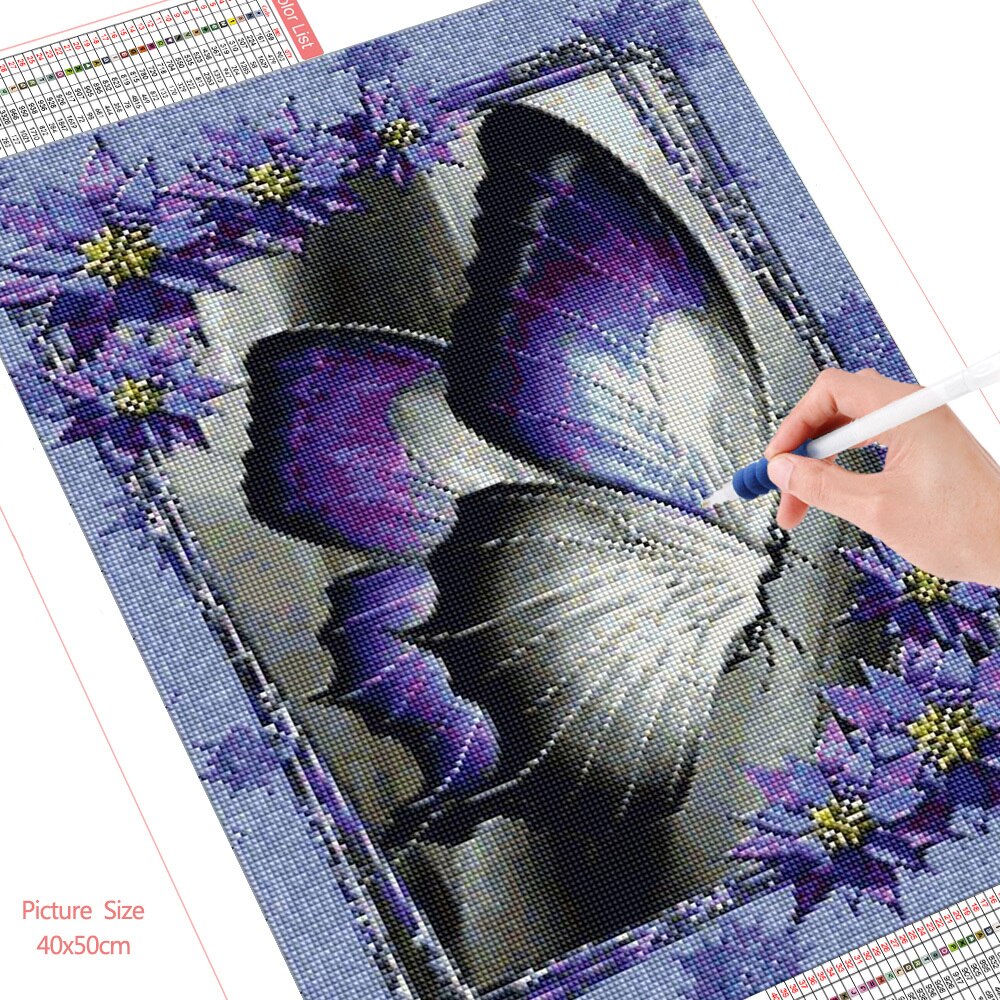 HUACAN-peinture-diamant-papillon-autocollant-mural-broderie-en-point-de-croix-mosa-que-carr-e-ou
