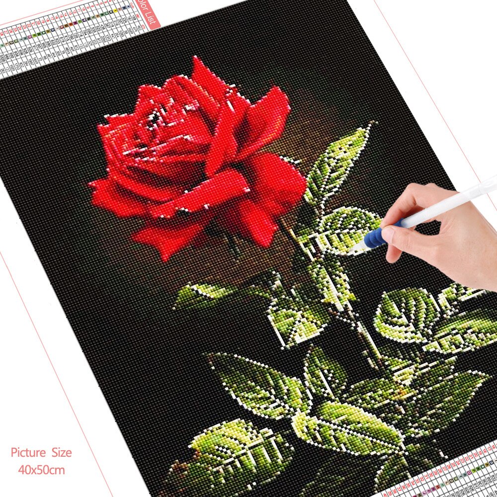 HUACAN-peinture-diamant-Rose-rouge-perceuse-compl-te-broderie-mosa-que-point-de-croix-fleur-d