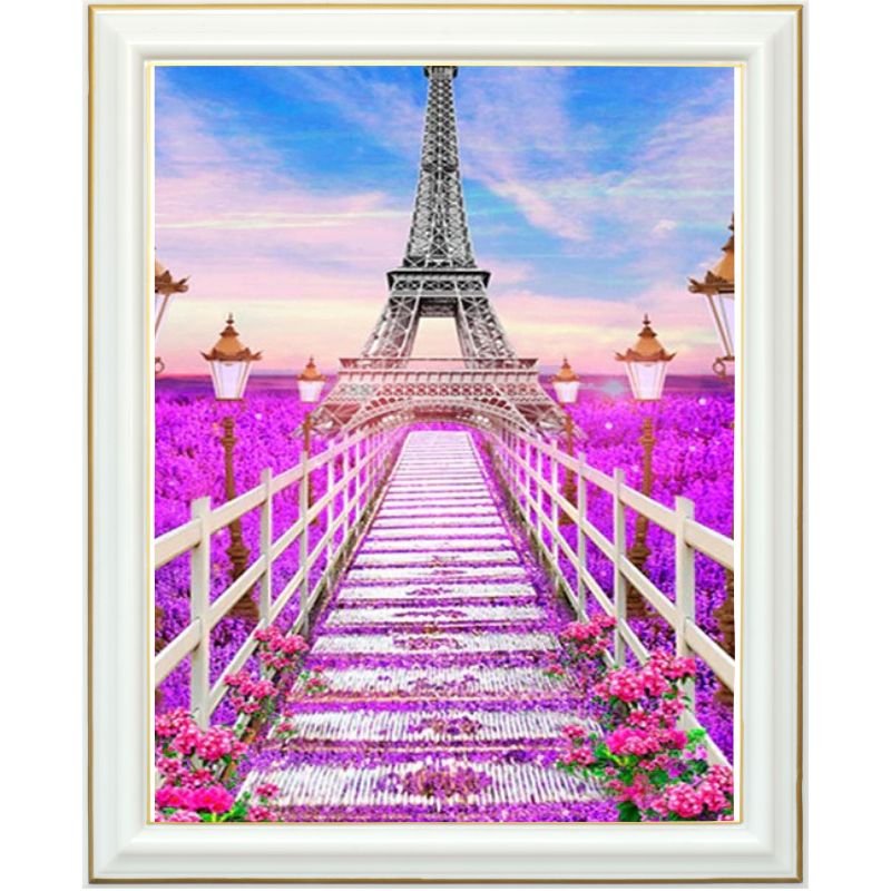 Peinture Diamant - Tour Eiffel et lavande