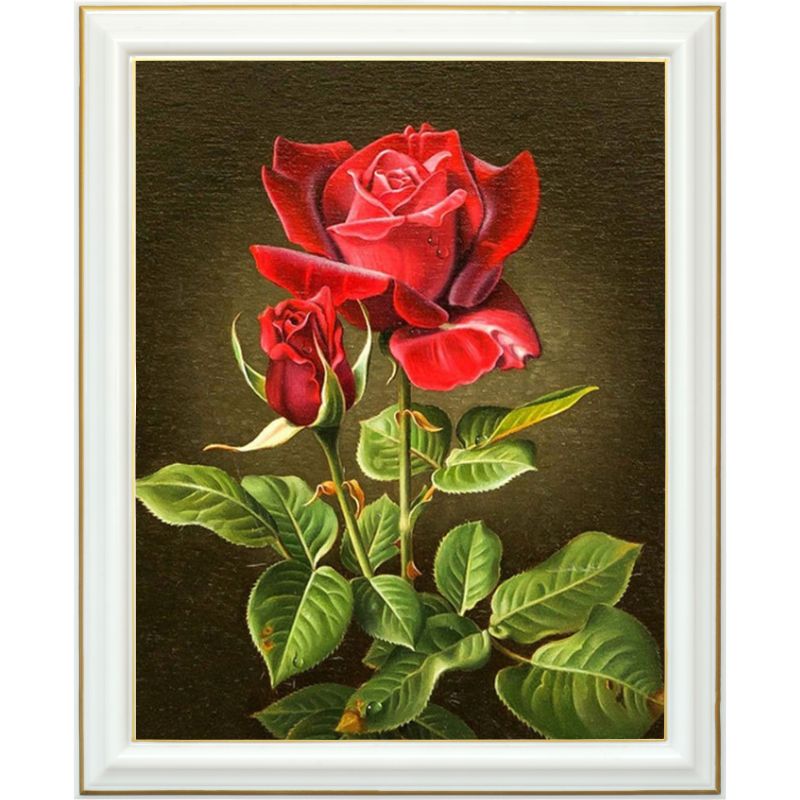 Diamond painting - Rose rouge - 40 x 50 cm