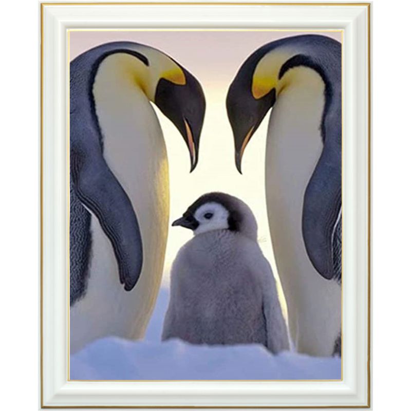 Diamond painting - Famille pingouin - 40 x 50 cm