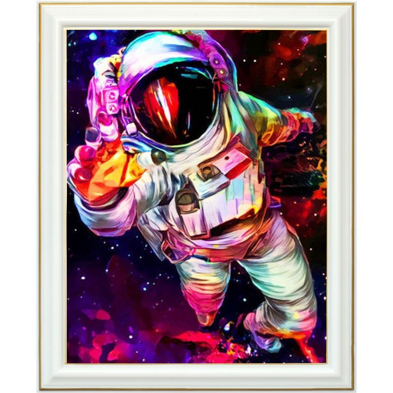 Broderie diamant - Astronaute coloré - 40 x 50 cm