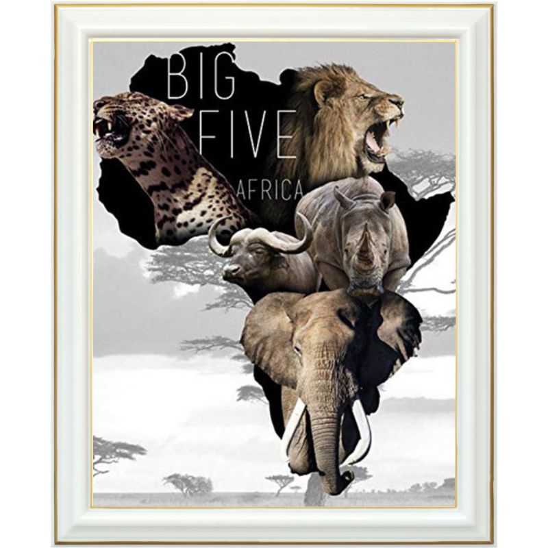 Broderie diamant - Big five safari - 40 x 50 cm