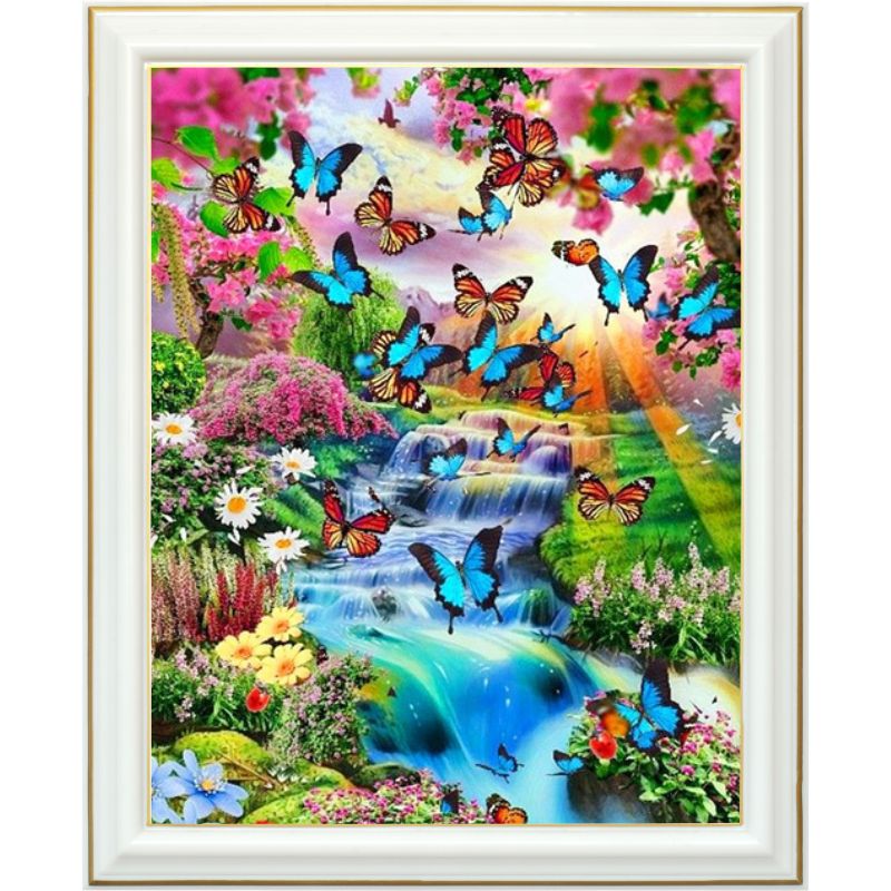 Diamond painting - Cascade des papillons