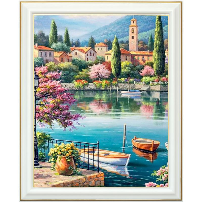 Diamond Painting/Broderie Diamant, Paysage d'Automne sur le Fleuve