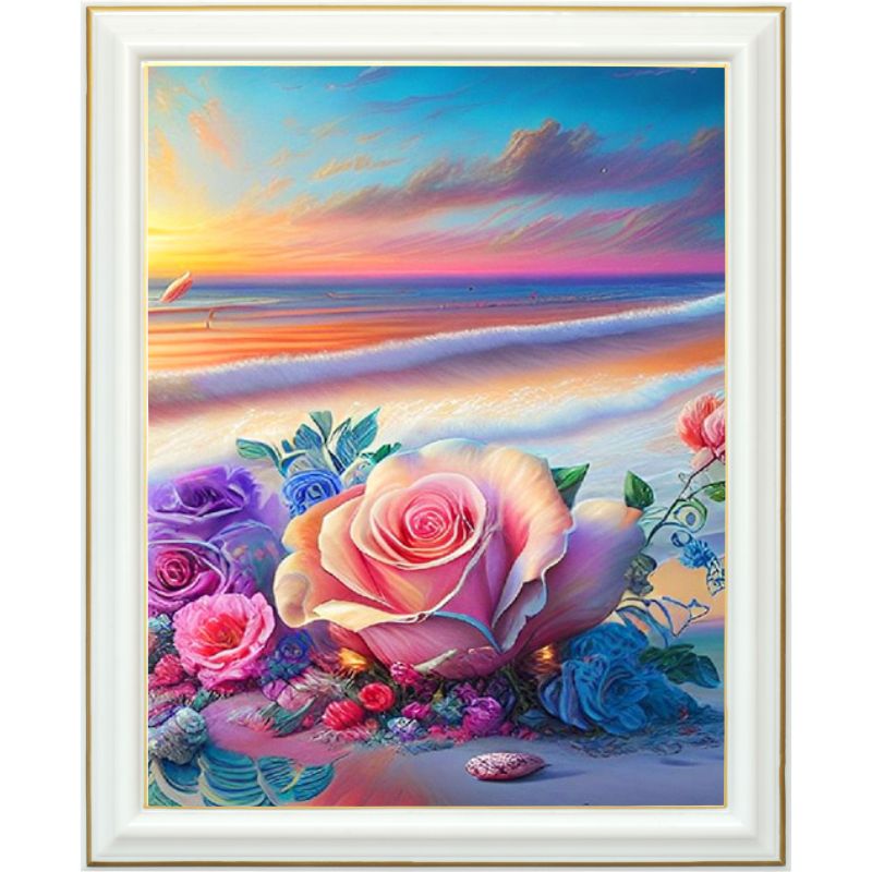Diamond painting - Roses de plage
