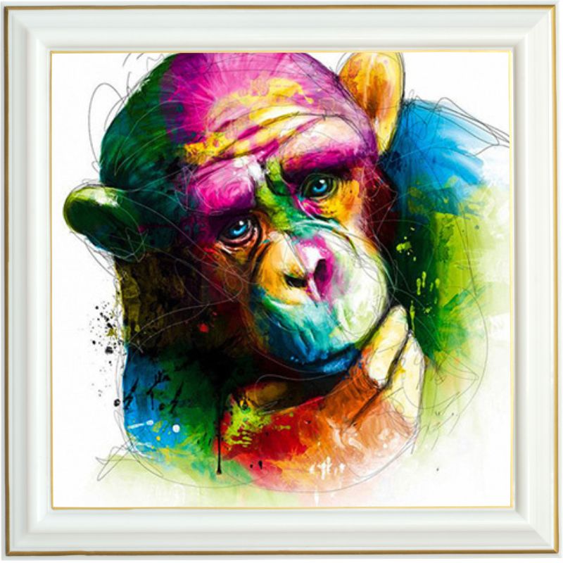 diamond-painting-chimpanzé-songeur-multicolore