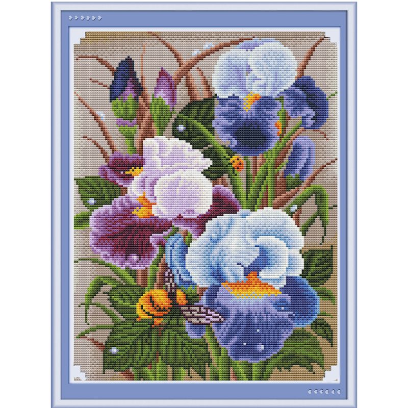 canevas-point-de-croix-iris-fleurs