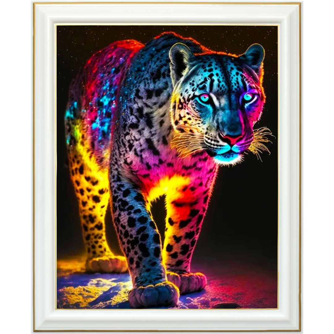 Broderie diamant - Jaguar multicolore