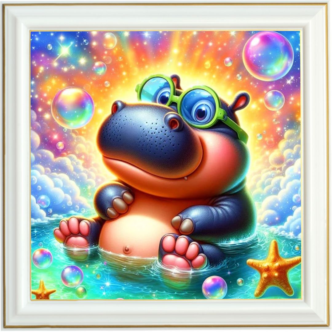 Diamond painting - Hippopotame céleste