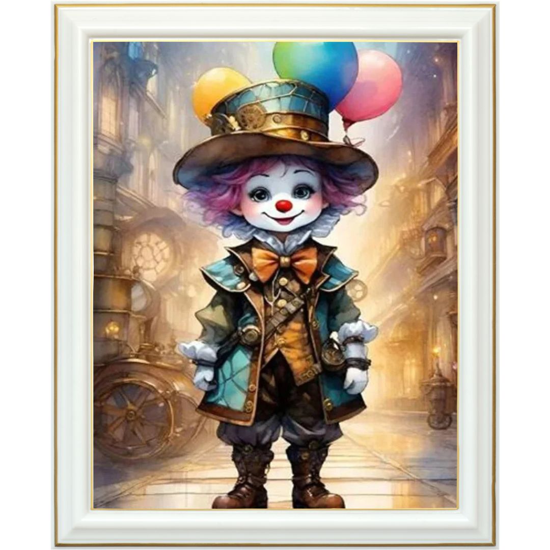 Diamond painting - Jeune clown steampunk