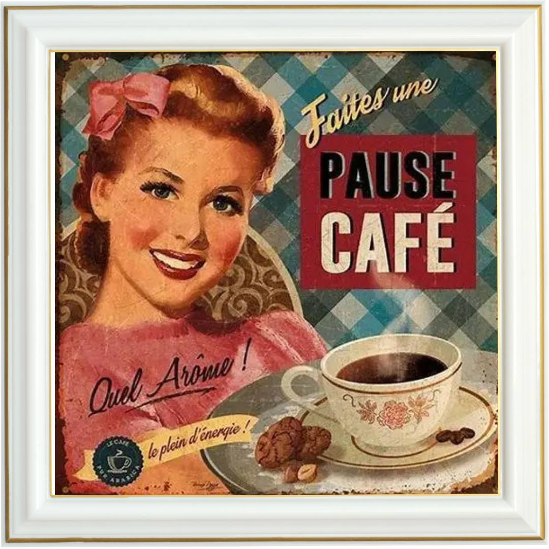Diamond painting - Affiche vintage pause café