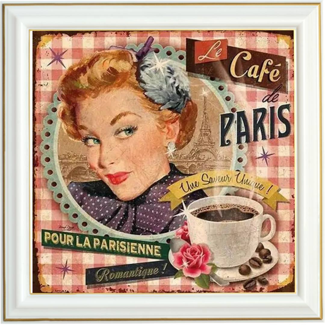 Diamond painting - Affiche vintage le café de Paris