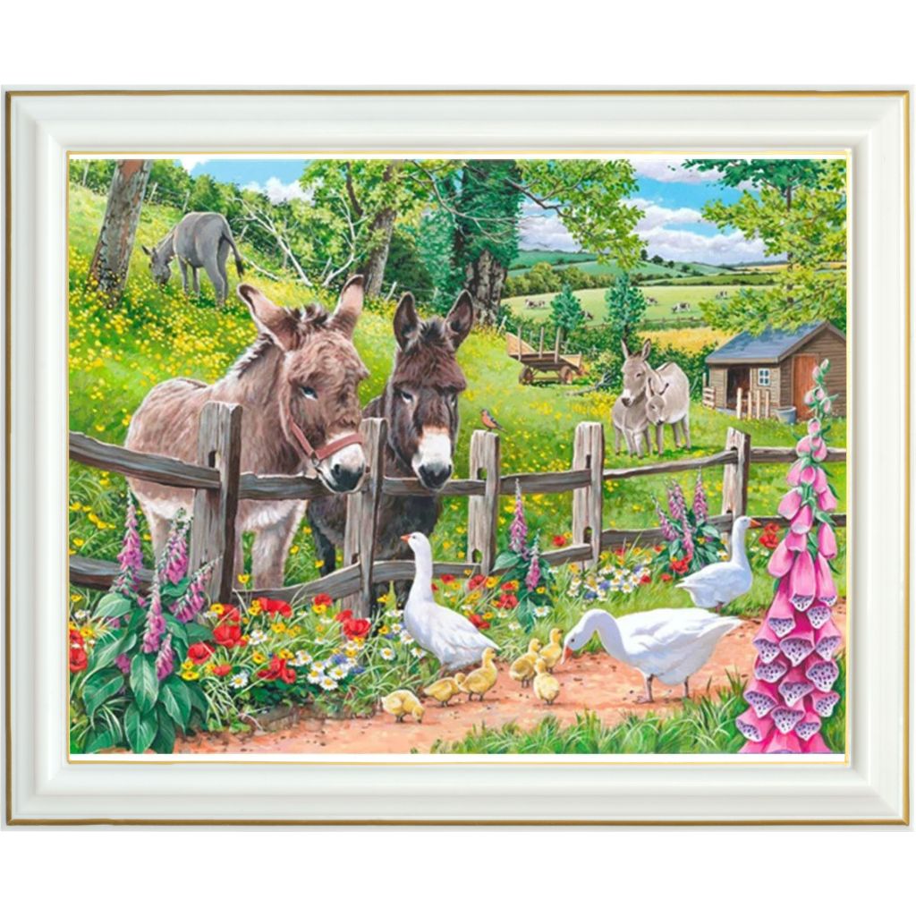 Diamond painting - Scène bucolique à la ferme