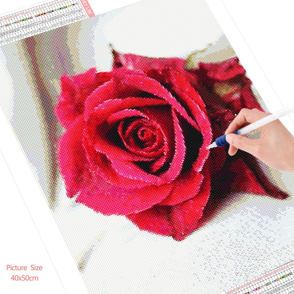 HUACAN-peinture-diamant-Rose-rouge-bricolage-broderie-mosa-que-fleur-cadeau-artistique