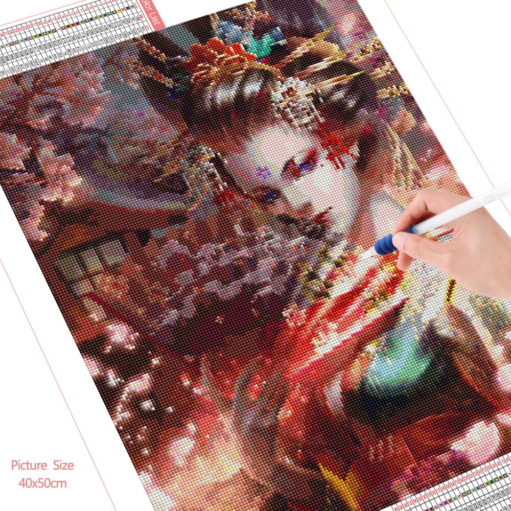 HUACAN-peinture-diamant-perceuse-compl-te-Kabuki-japonais-mosa-que-Portrait-point-de-croix-artisanat-cadeau