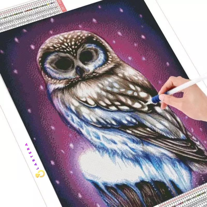 Toile hibou violet