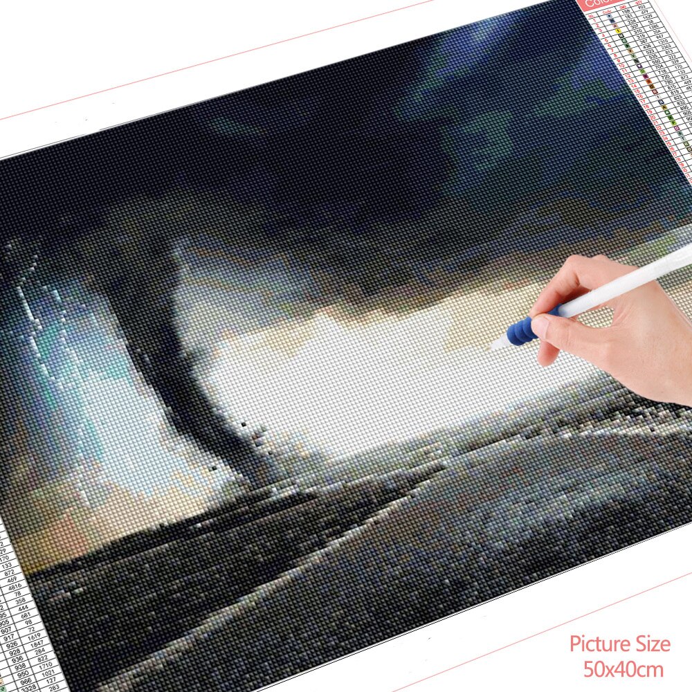 HUACAN-peinture-diamant-th-me-tornade-autocollant-mural-broderie-5d-paysage-de-nuages-sombres-mosa-que