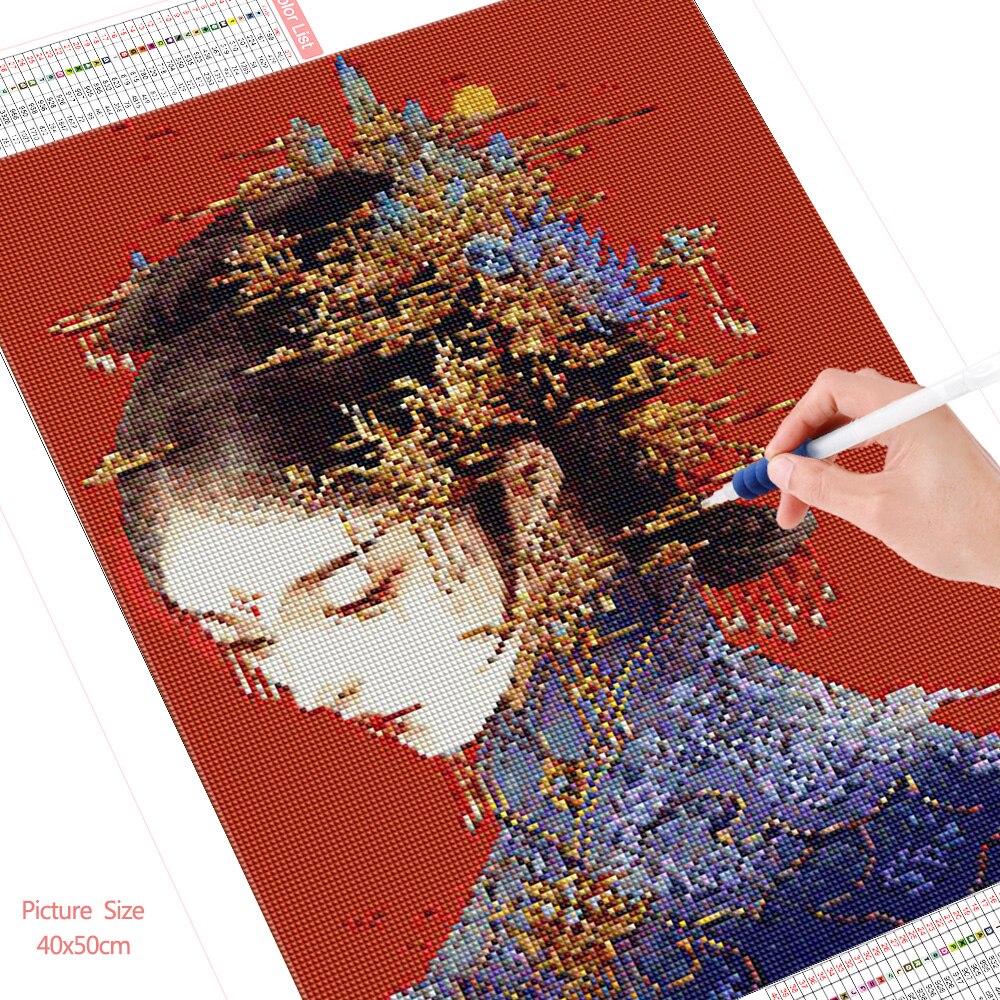 HUACAN-peinture-diamant-femme-traditionnelle-broderie-en-point-de-croix-mosa-que-chinoise-cadeau-artistique-fait