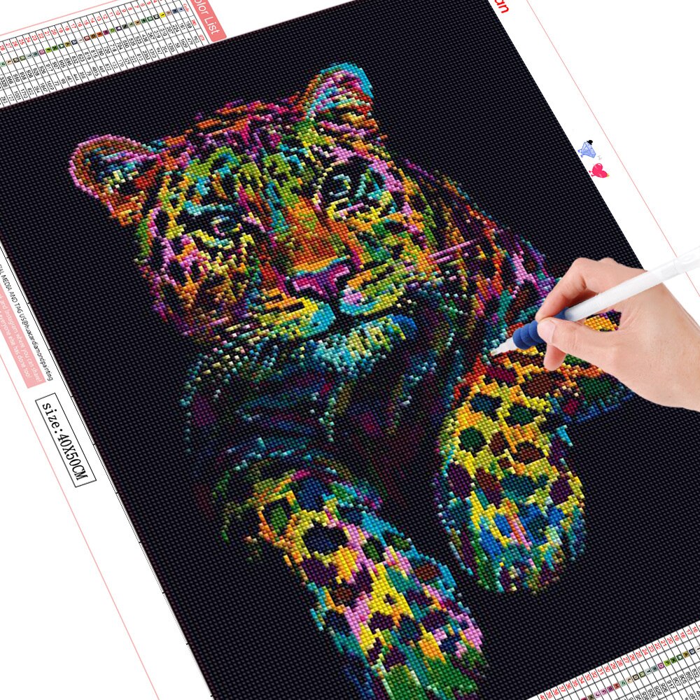 peinture-de-diamant-léopard